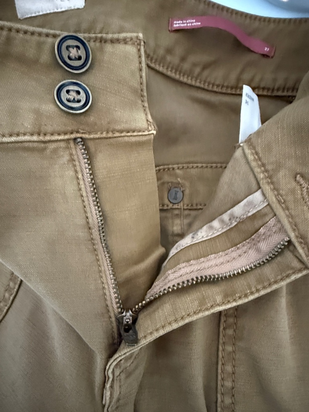 Anthropologie Pilcro The Wanderer Low Rise Brown Khaki Utility Straight Pants 27 - Picture 10 of 13